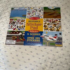 Melissa & Doug Reusable Sticker Pad Vehicles 5 Scenes & Over 165 Stickers - NEW